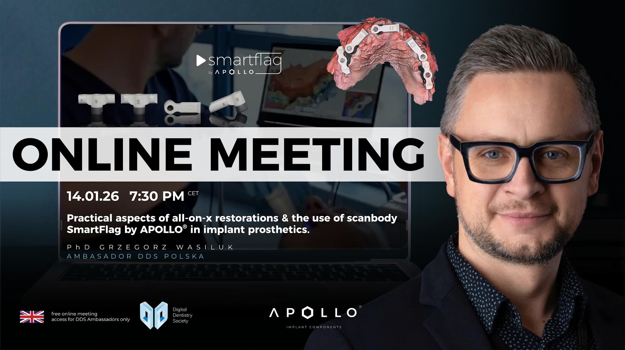 Practical aspects of all-on-x restorations & the use of scanbody SmartFlag by APOLLO in implant prosthetics.