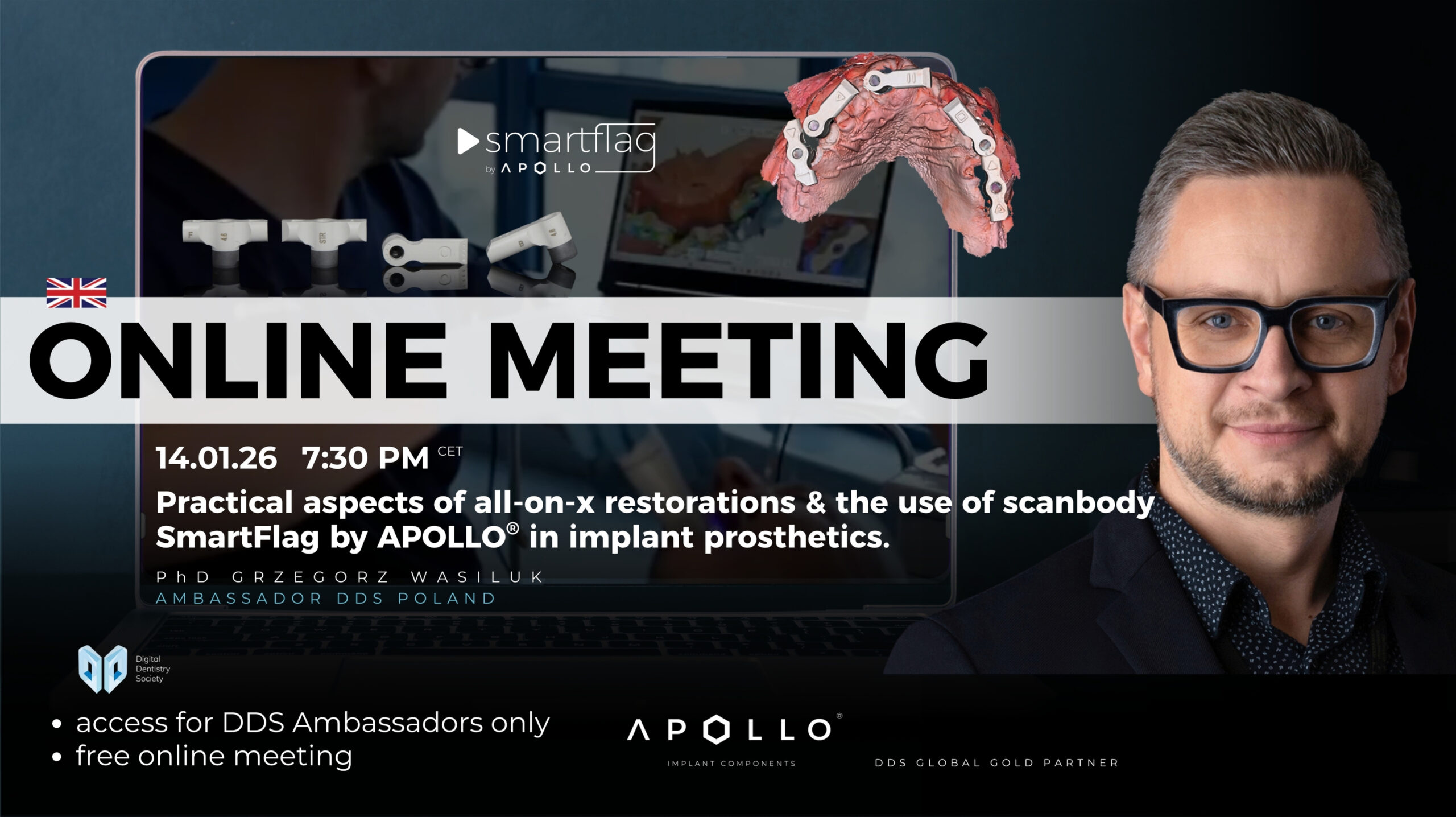 Practical aspects of all-on-x restorations & the use of scanbody SmartFlag by APOLLO in implant prosthetics.